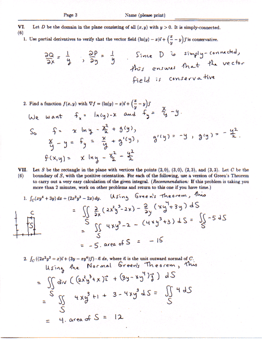 Math 2443 002 Calculus Iv Exam Iii Form B Solutions Page 3